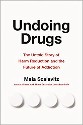 Szalavits - Undoing Drugs, title on white background underlined by white pills