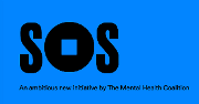 Logo for Safe Online Standards - An ambitious new initiative for the Mental Health Coalition - the letters SOS in black where the O is the logo for the Mental Health Coalition and is thick with a square center